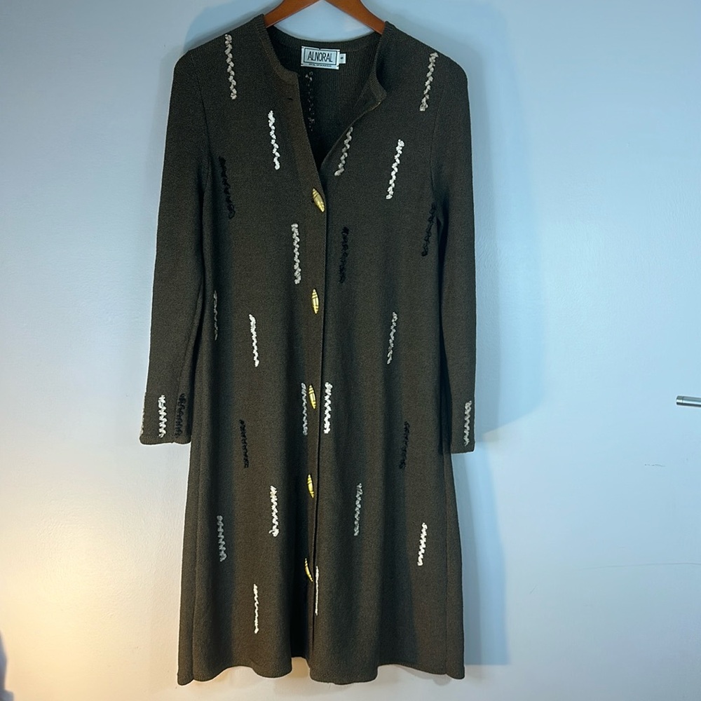 ALNORAL by Al Spokavicius Brown Long Cardigan /Sweater Dress size S